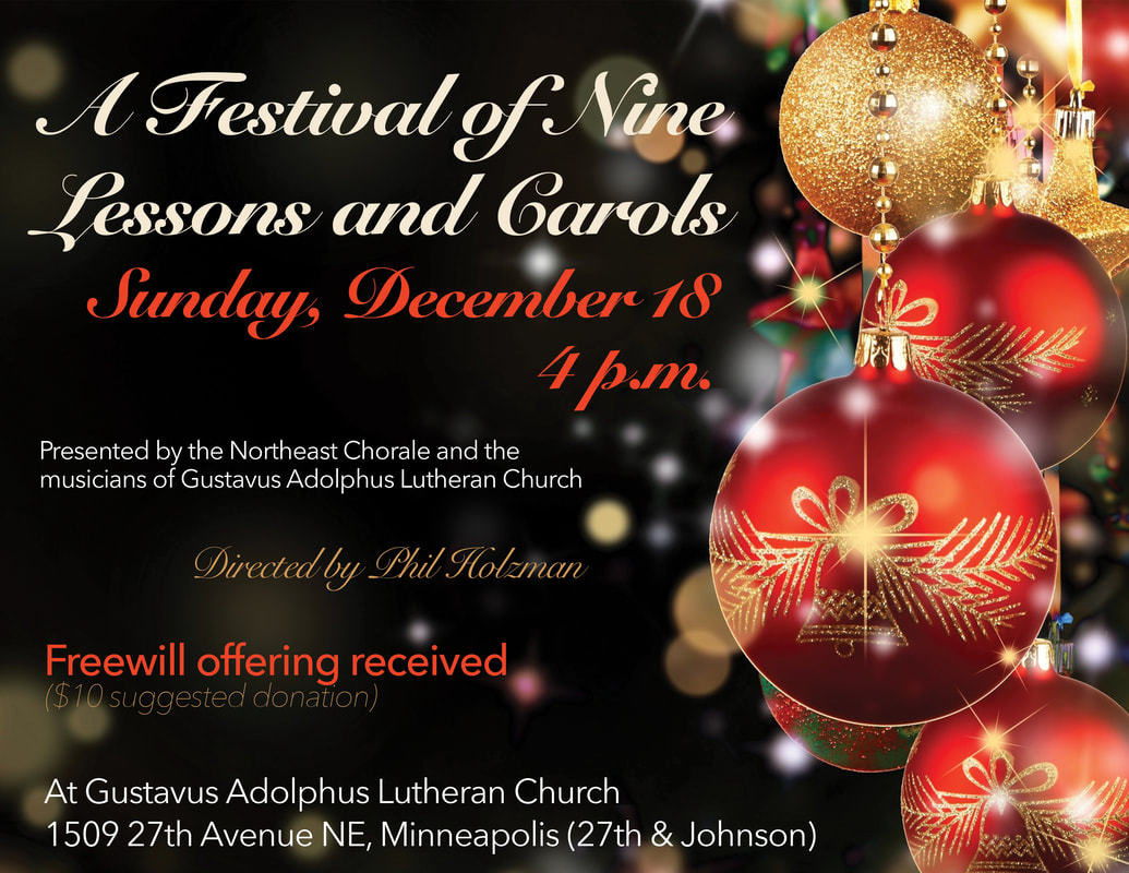 Flier for A Festival of Nine Lessons and Carols concert. Click to find out more information.
